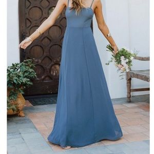 Lauren Tie maxi Dress - Slate Blue
